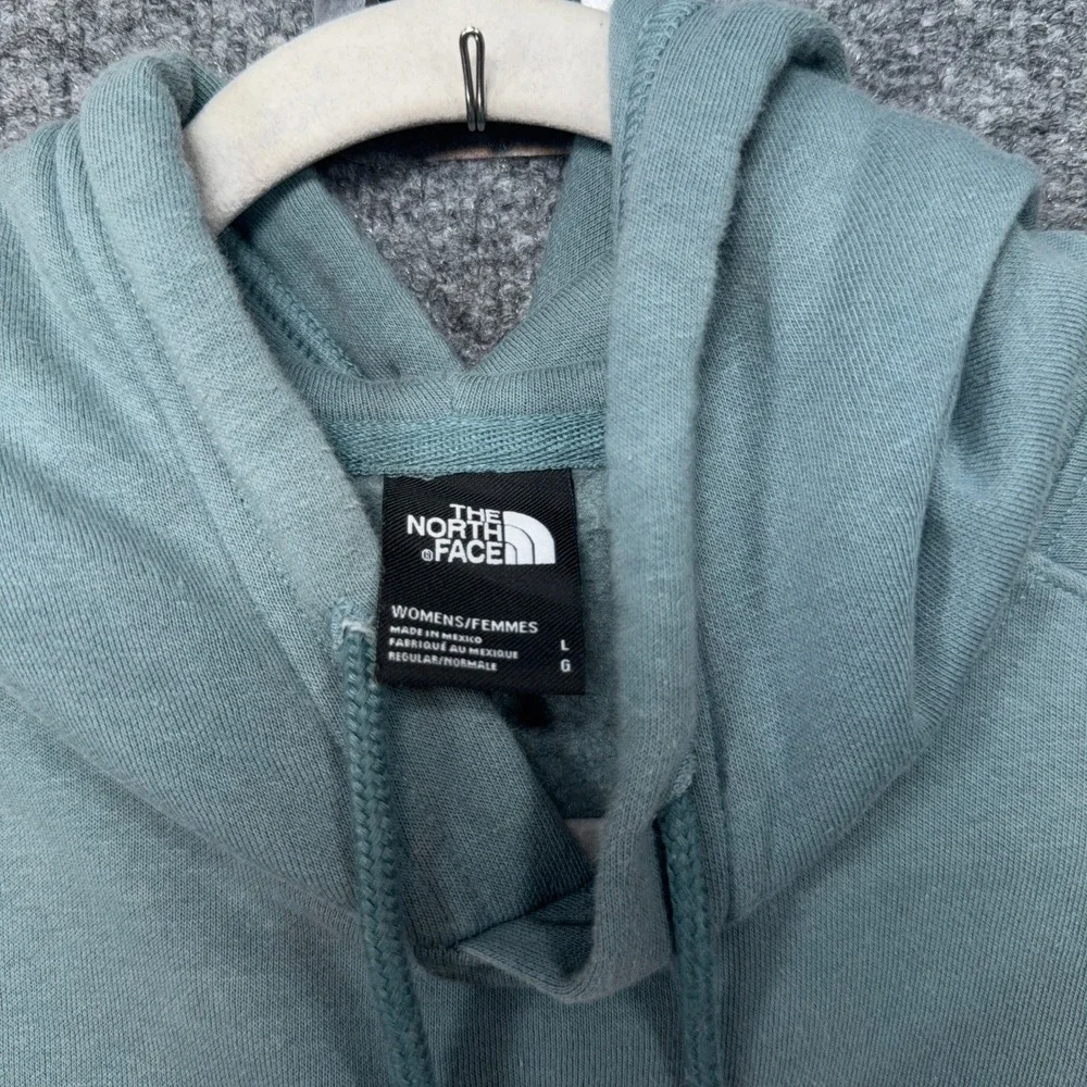 The North Face Hoodie Womens Large Blue Graphic Pullover Fleece Sweatshirt